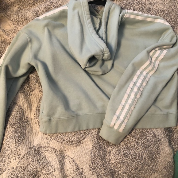 adidas Jackets & Blazers - Sea foam green cropped Adidas hoodie: xs